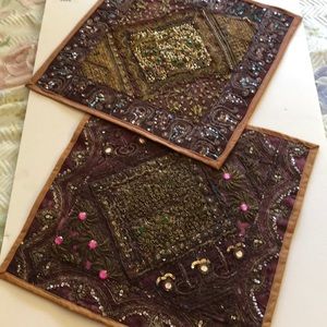 Pair of India handcrafted embroidered on fabric
